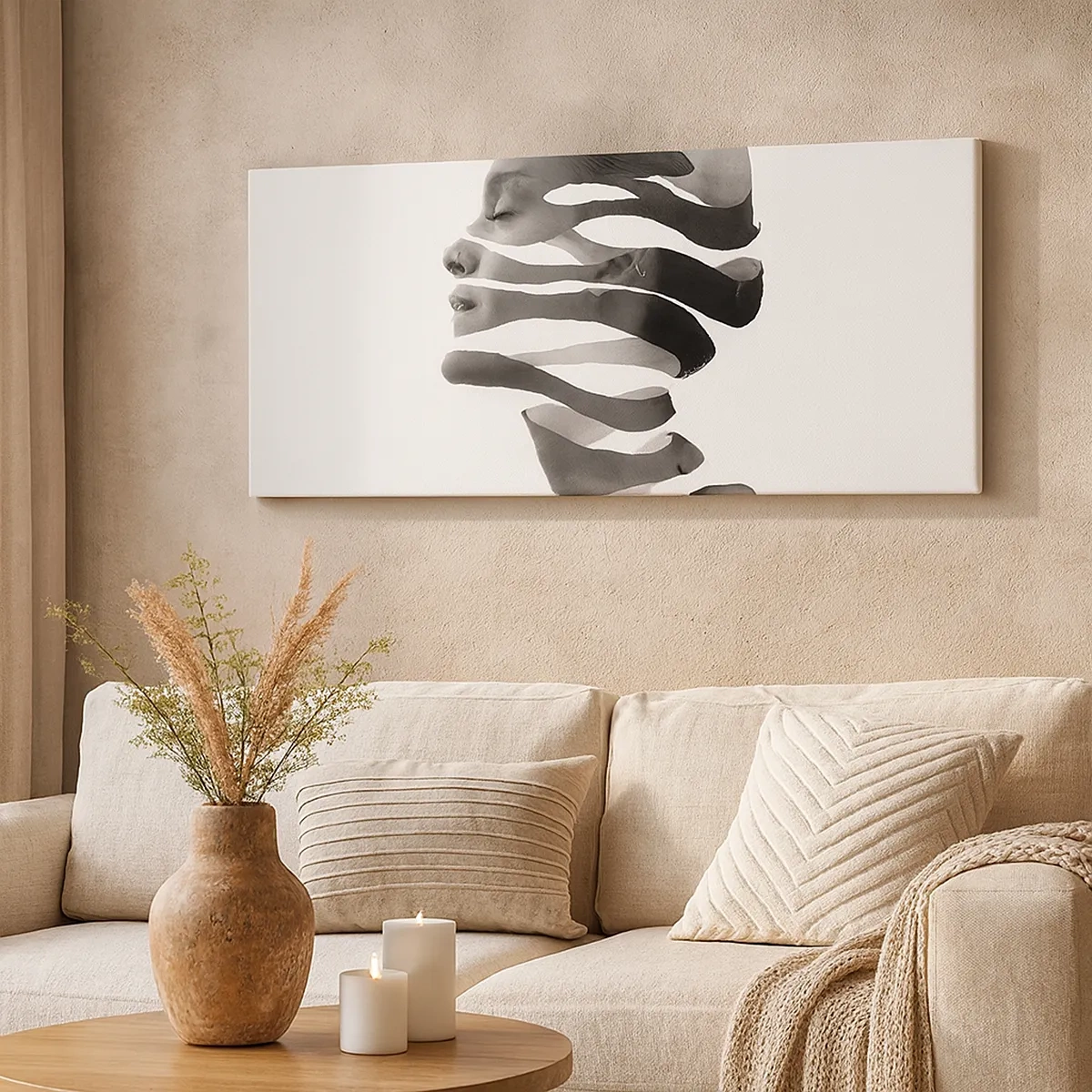 Canvastavla - Bild på duk - Surrealistisk porträtt - 30x30 cm