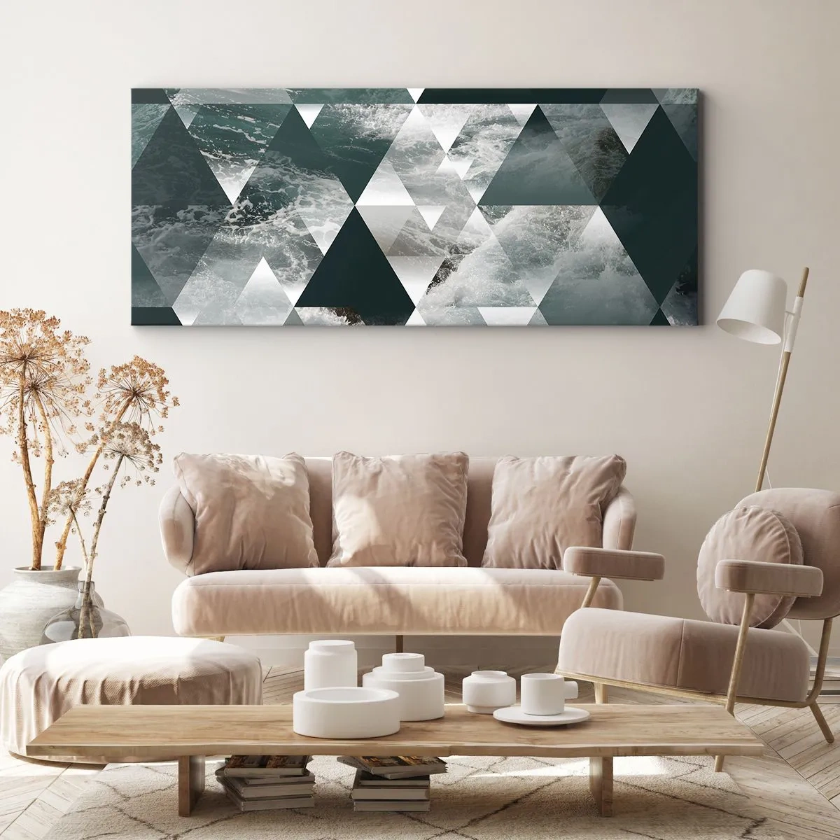 Canvastavla - Bild på duk - Kristallperspektiv - 140x50 cm