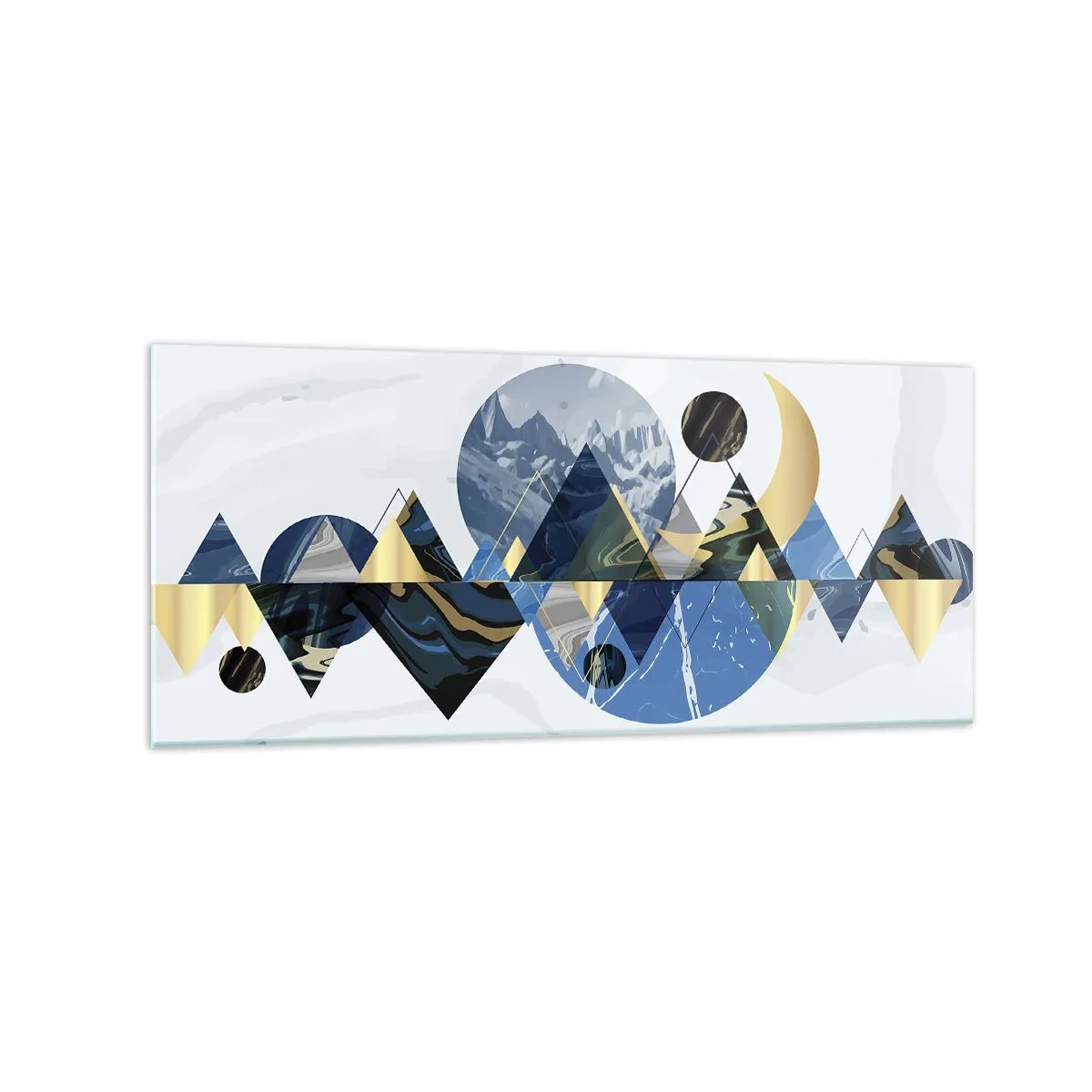 Glastavla - Bild på glas - Geometriskt landskap - 120x50 cm