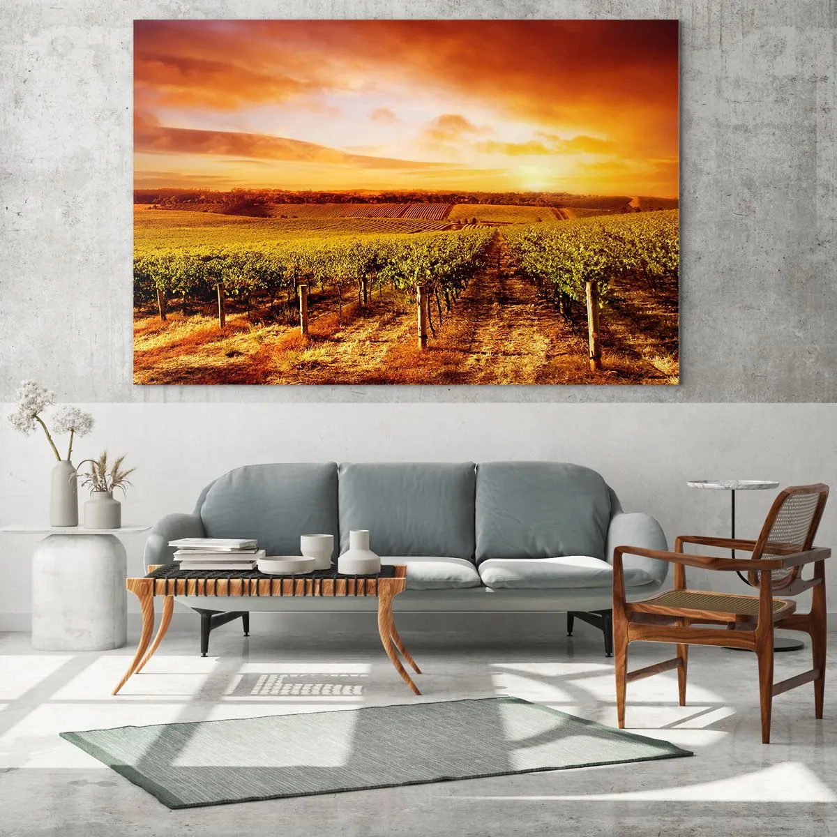 Glastavla - Bild på glas - Fina druvor med en gnutta sol - 120x80 cm