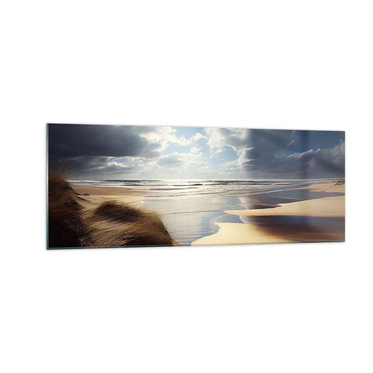 Glastavla - Bild på glas - Strand, vild strand - 140x50 cm