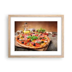 Affisch i ram av ljusek - Med riktig italiensk smak - 40x30 cm