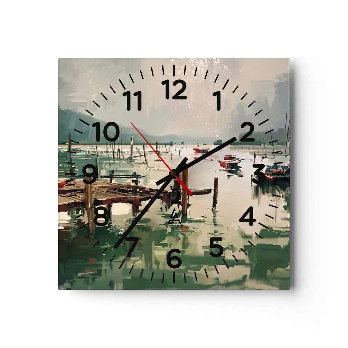 Väggklocka - Klocka på glas - Täckt med smält måne - 30x30 cm