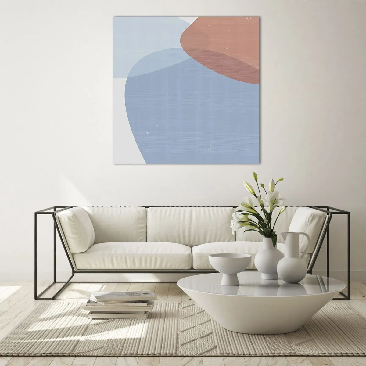 Glastavla - Bild på glas - Pastellfärgade relationer - 60x60 cm