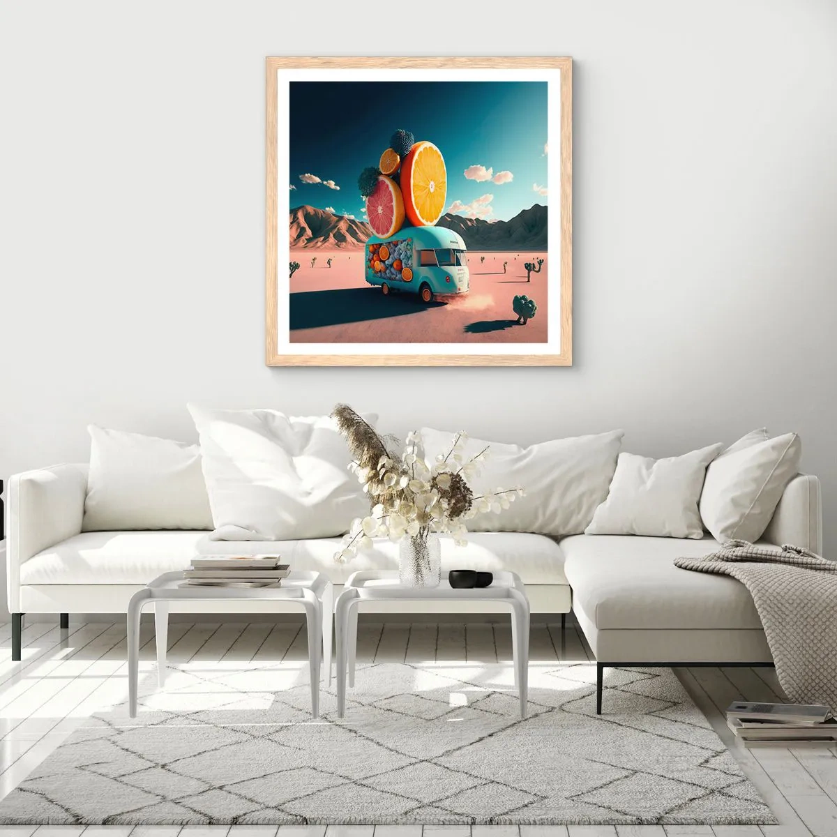 Affisch i ram av ljusek - En smak av semester - 60x60 cm