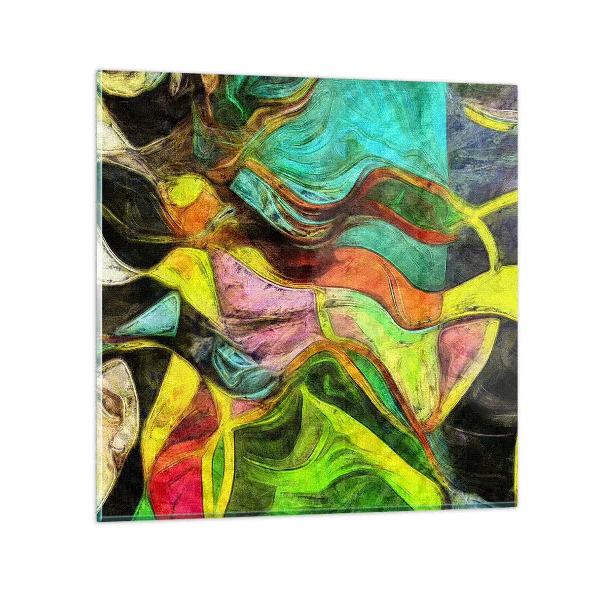 Glastavla - Bild på glas - Rörelse är liv - 70x70 cm