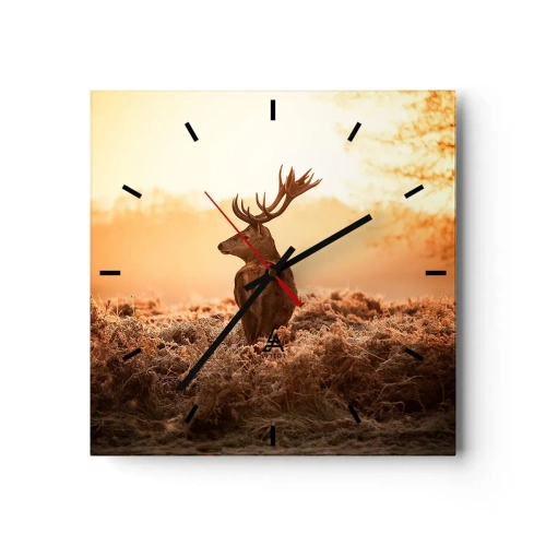 Väggklocka - Klocka på glas - Herre på godset - 40x40 cm