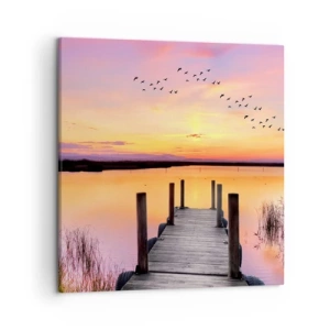 Canvastavla - Bild på duk - Tyst viol gryning - 50x50 cm