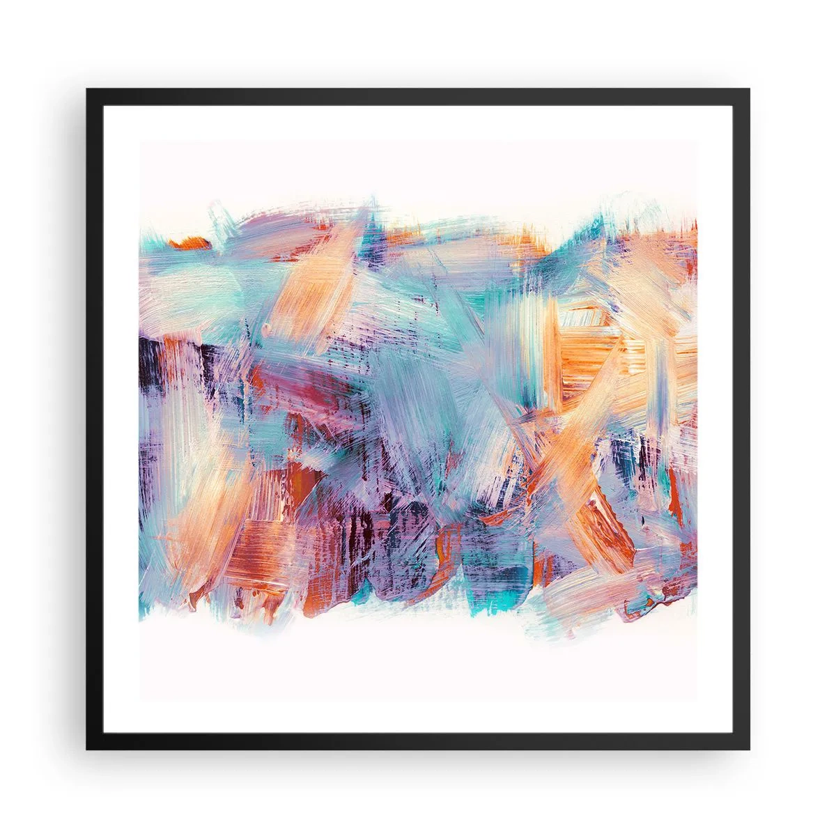 Affisch i svart ram - Färgglad röra - 60x60 cm