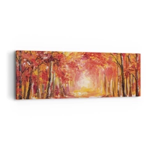 Canvastavla - Bild på duk - Kopparskog - 90x30 cm