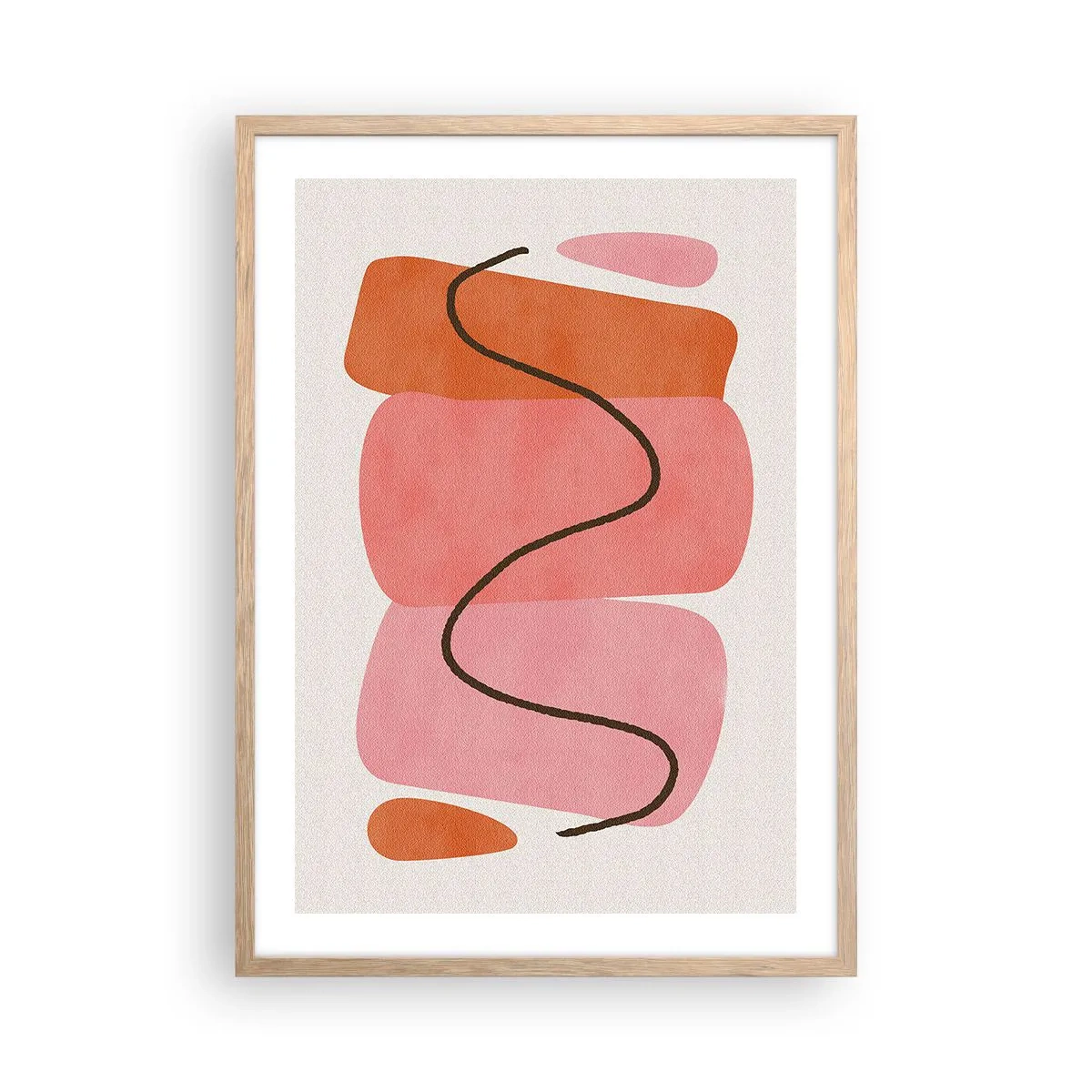 Affisch i ram av ljusek - Formernas mjuka rörelse - 50x70 cm