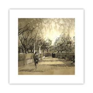 Affisch - En stund fångad med penna - 30x30 cm