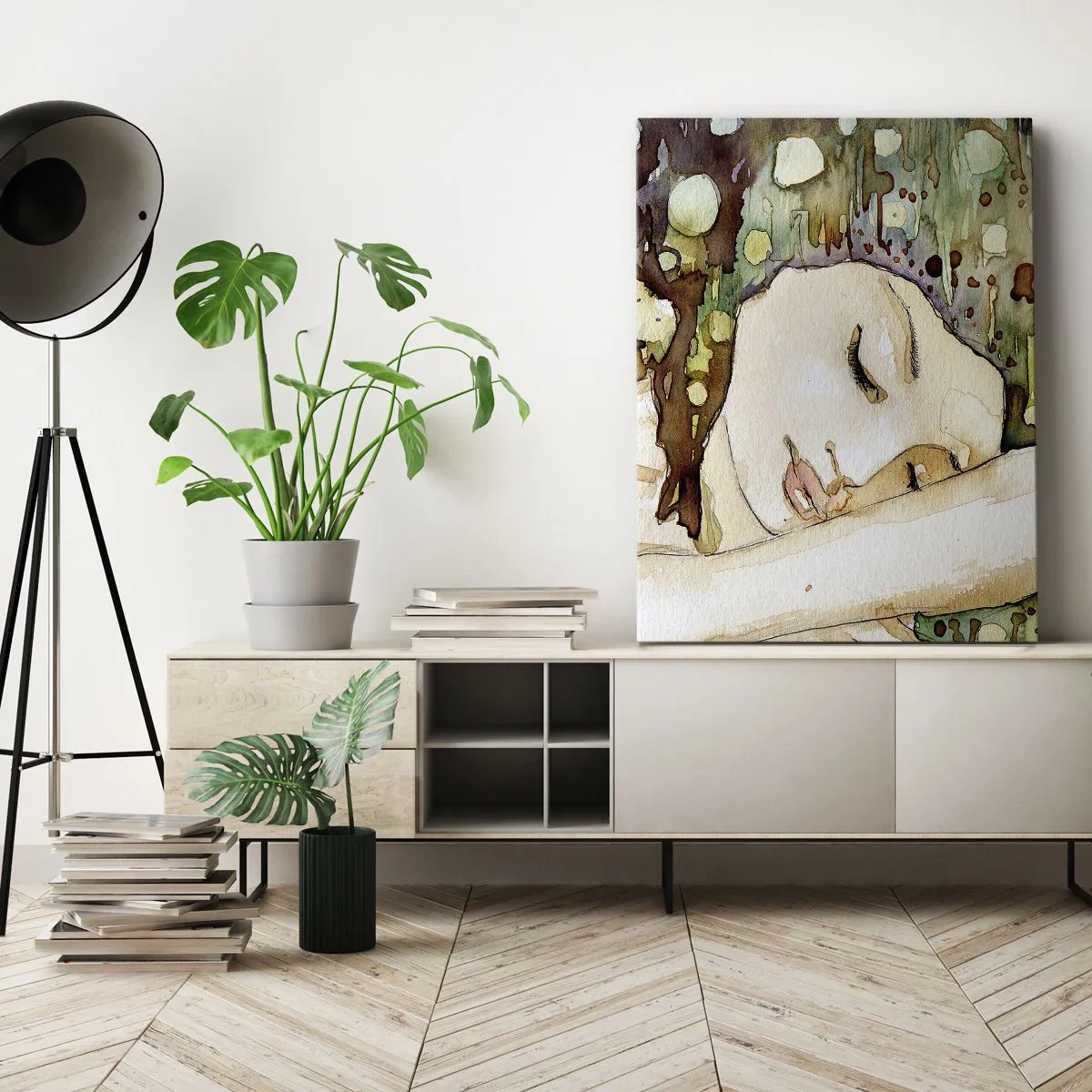 Canvastavla - Bild på duk - Smaragd-viol dröm - 70x100 cm