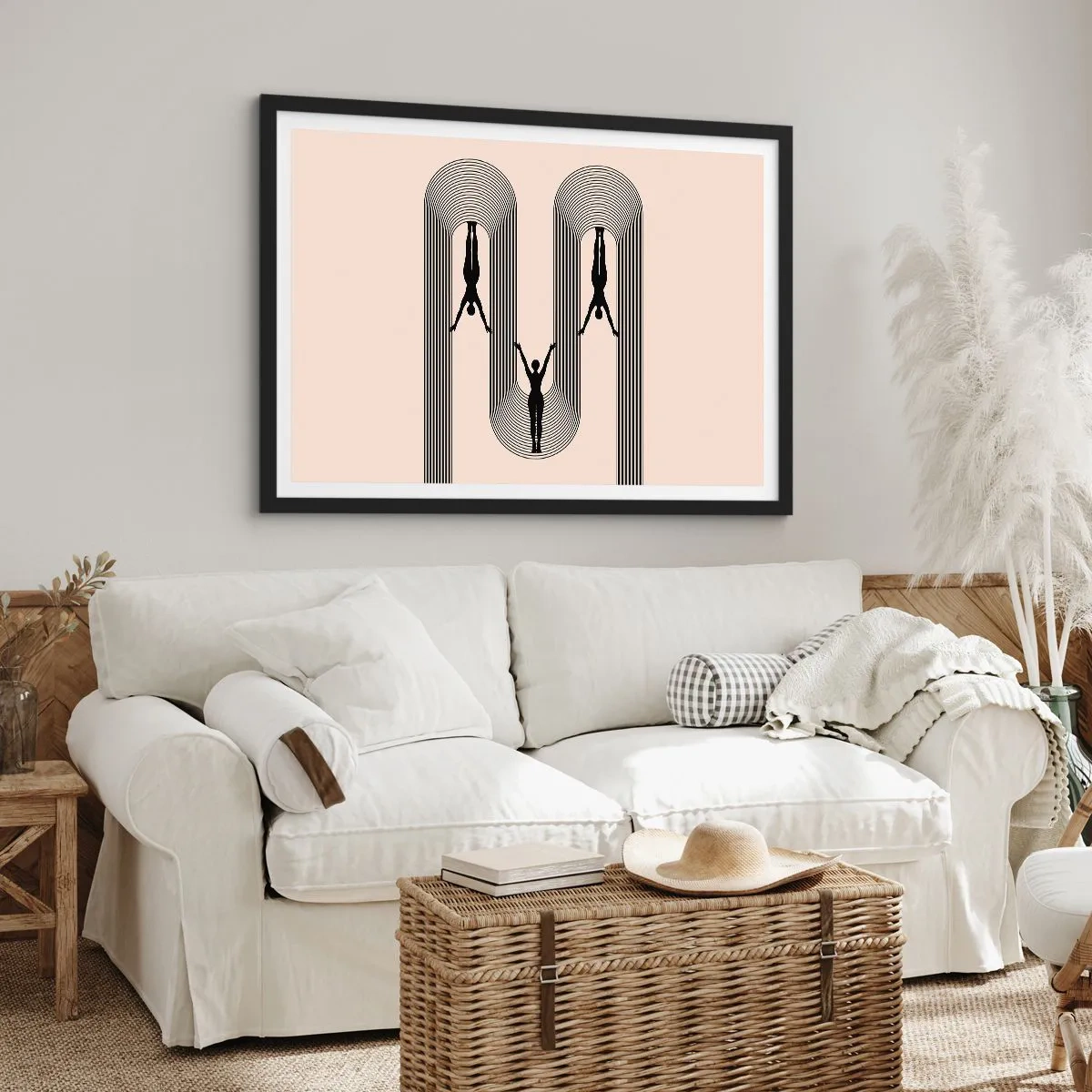 Affisch i svart ram - Upp och ner - 50x40 cm