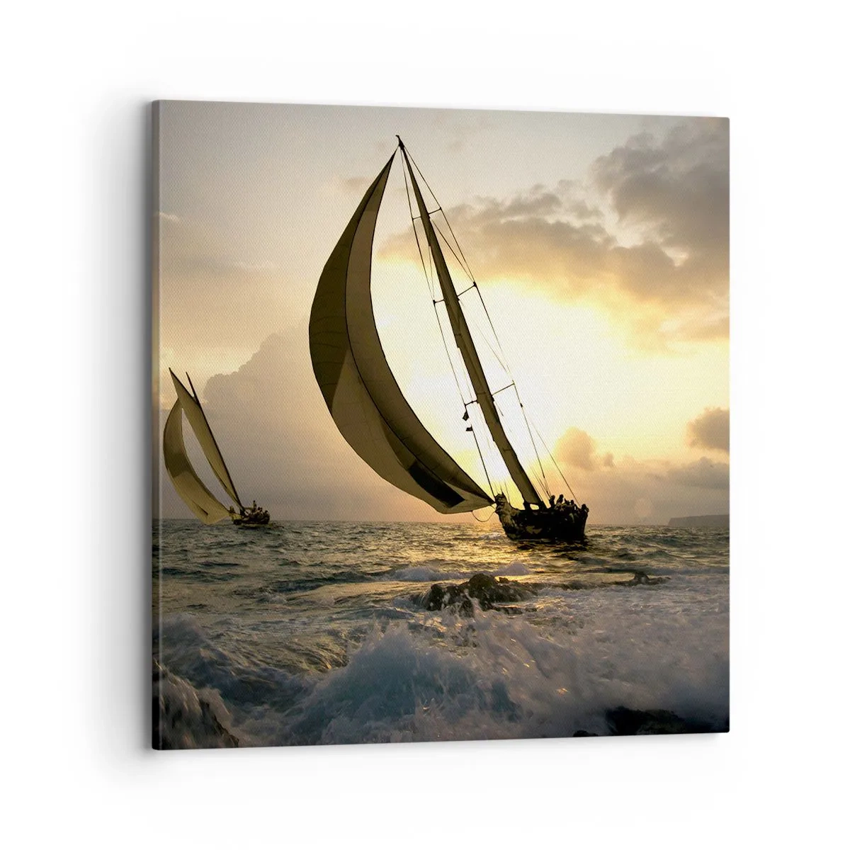 Canvastavla - Bild på duk - Med och mot vinden - 70x70 cm