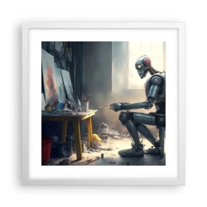 Affisch i vit ram - Den skapande handlingen - 40x40 cm