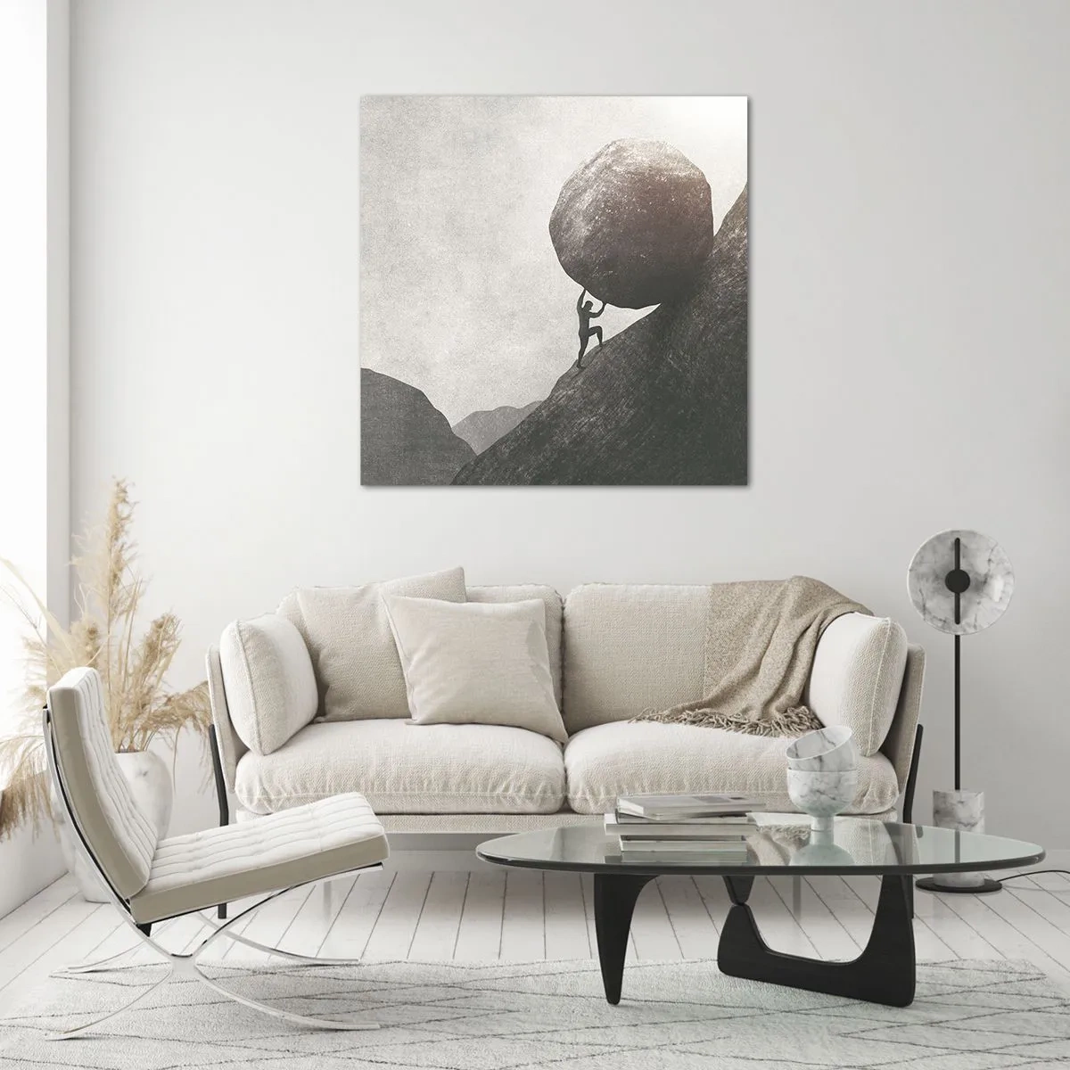 Glastavla - Bild på glas - Jag tror i strid mot hoppet - 60x60 cm