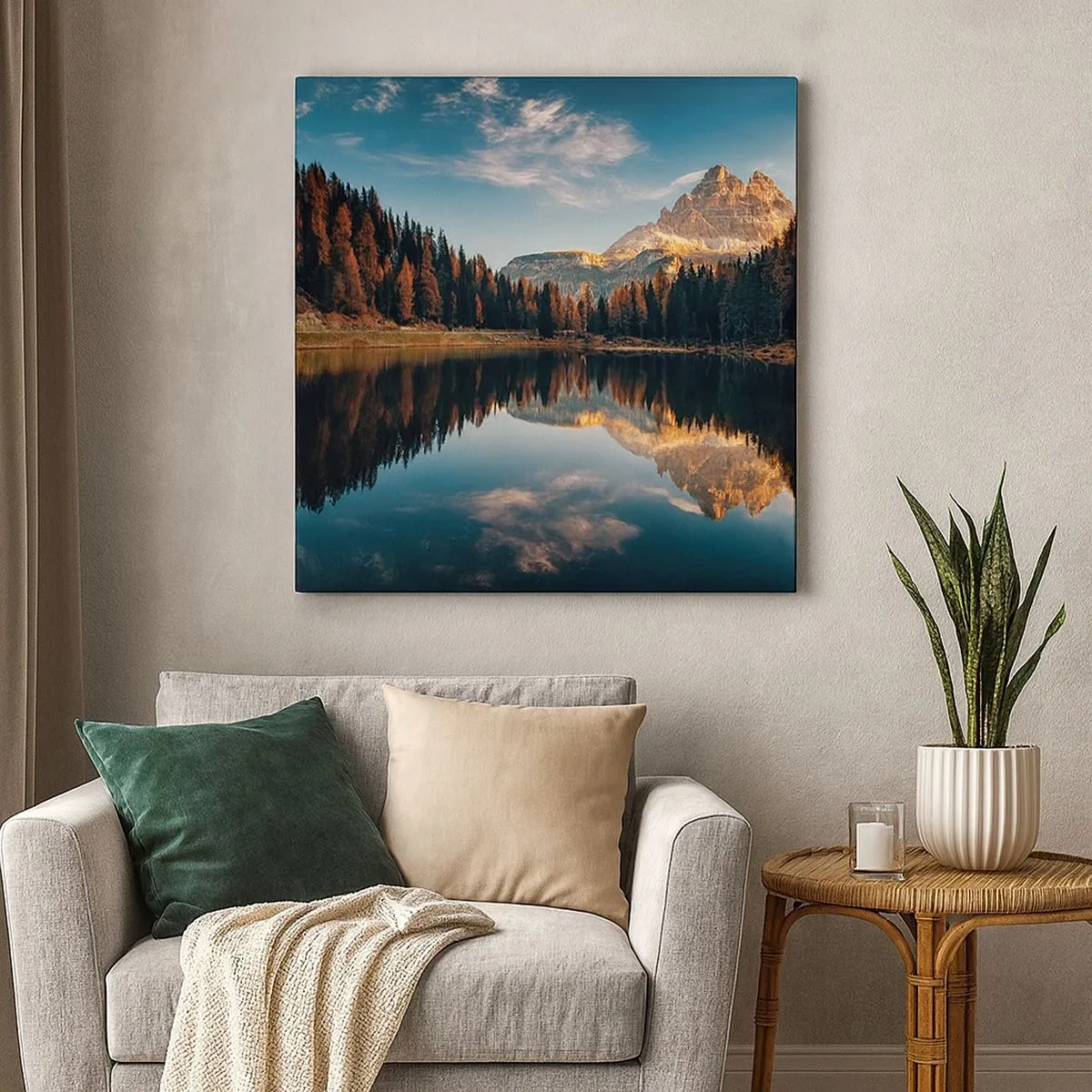 Canvastavla - Bild på duk - Dubbelt landskap - 30x30 cm