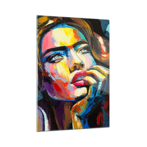 Glastavla - Bild på glas - Drömmar seglar i himlen som fåglar - 50x70 cm
