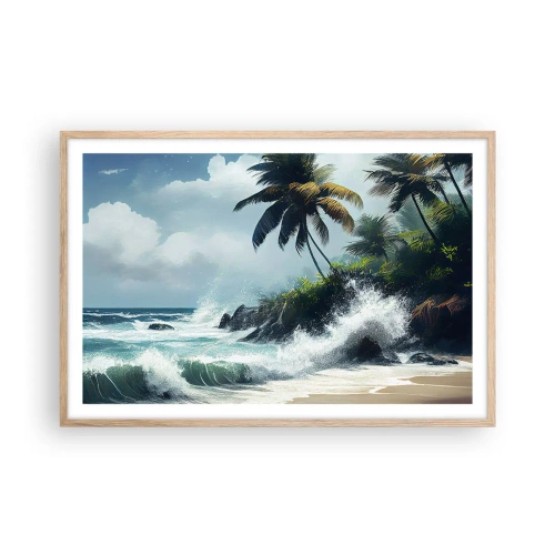 Affisch i ram av ljusek - På en tropisk strand - 91x61 cm