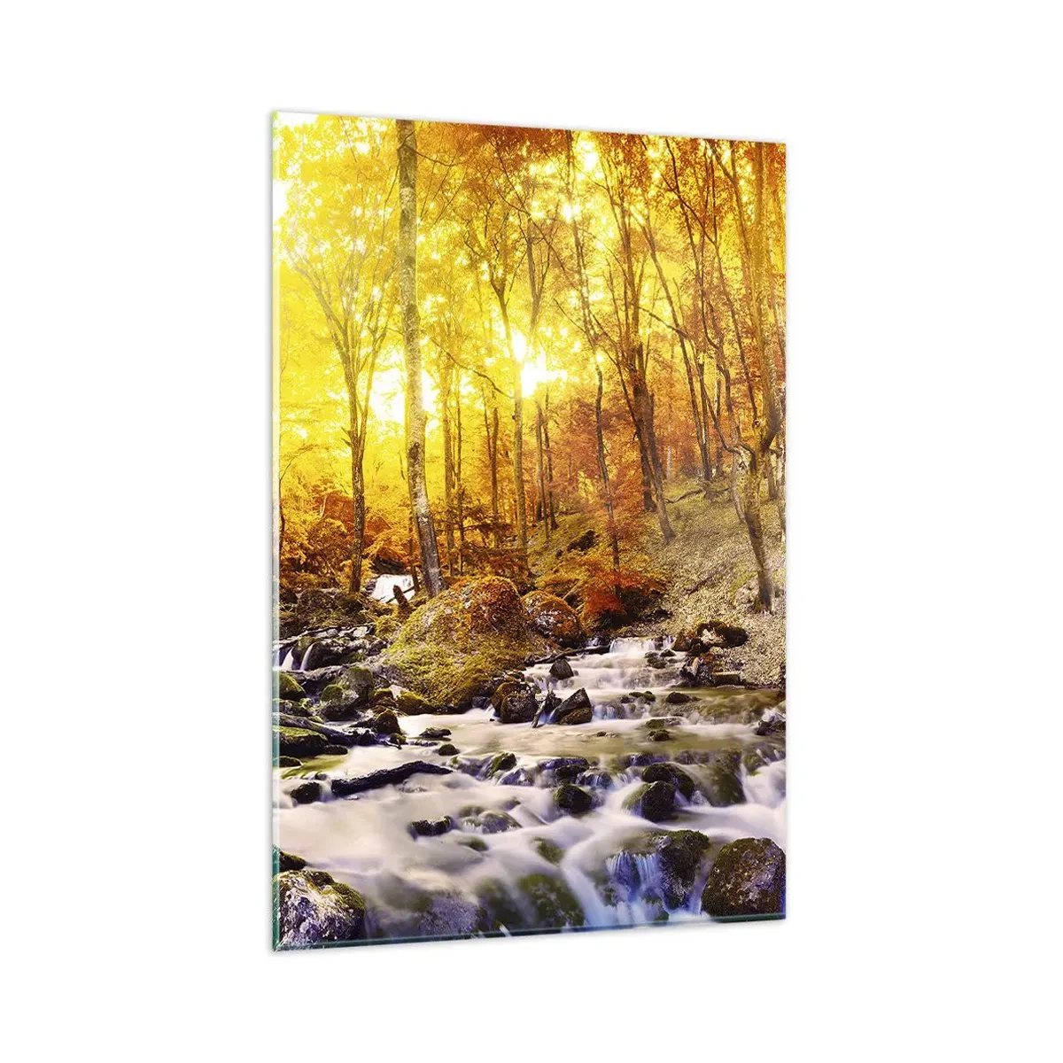 Glastavla - Bild på glas - Stenar infattade i guld och platina - 80x120 cm