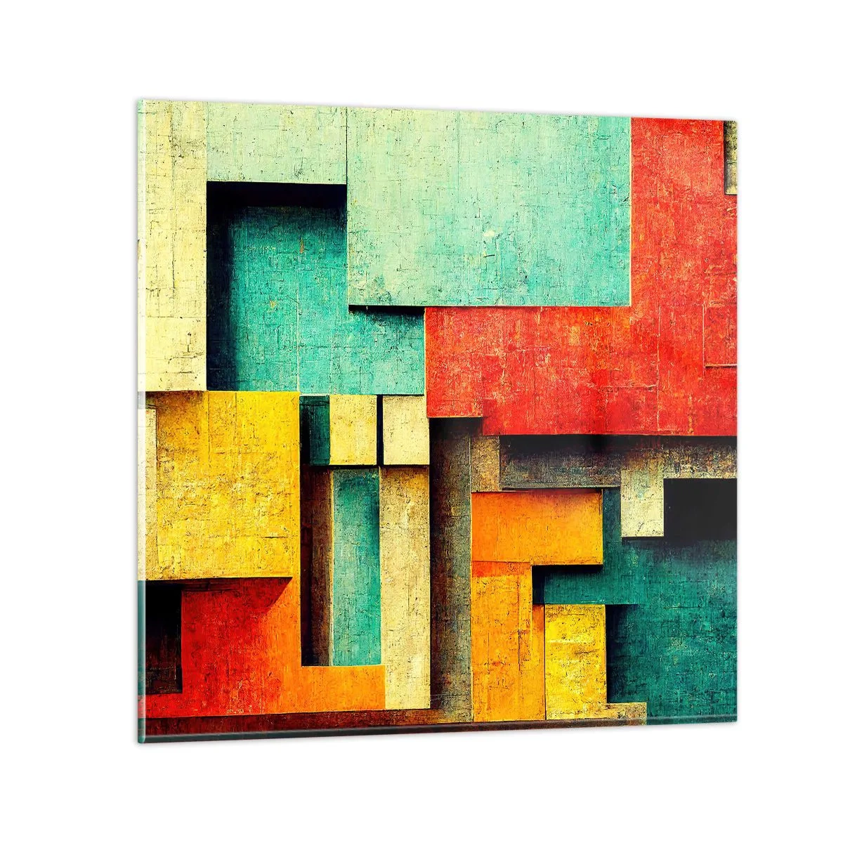 Glastavla - Bild på glas - Festival av räta vinklar - 60x60 cm