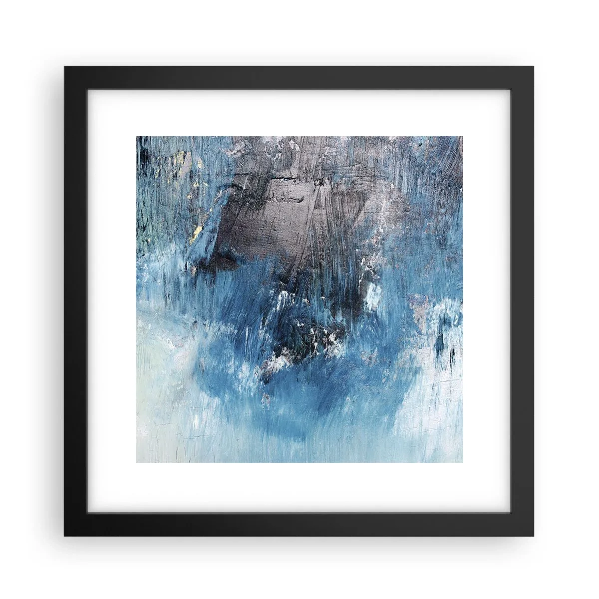 Affisch i svart ram - Blå rapsodi - 30x30 cm