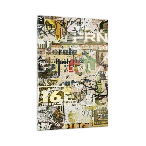 Glastavla - Bild på glas - Oj, det händer saker och ting - 80x120 cm