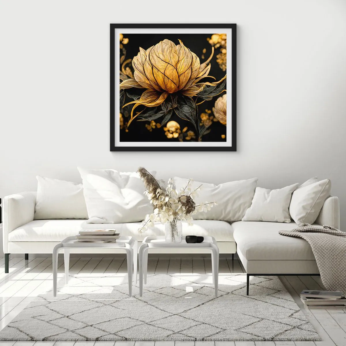 Affisch i svart ram - Subtil skörhet - 40x40 cm