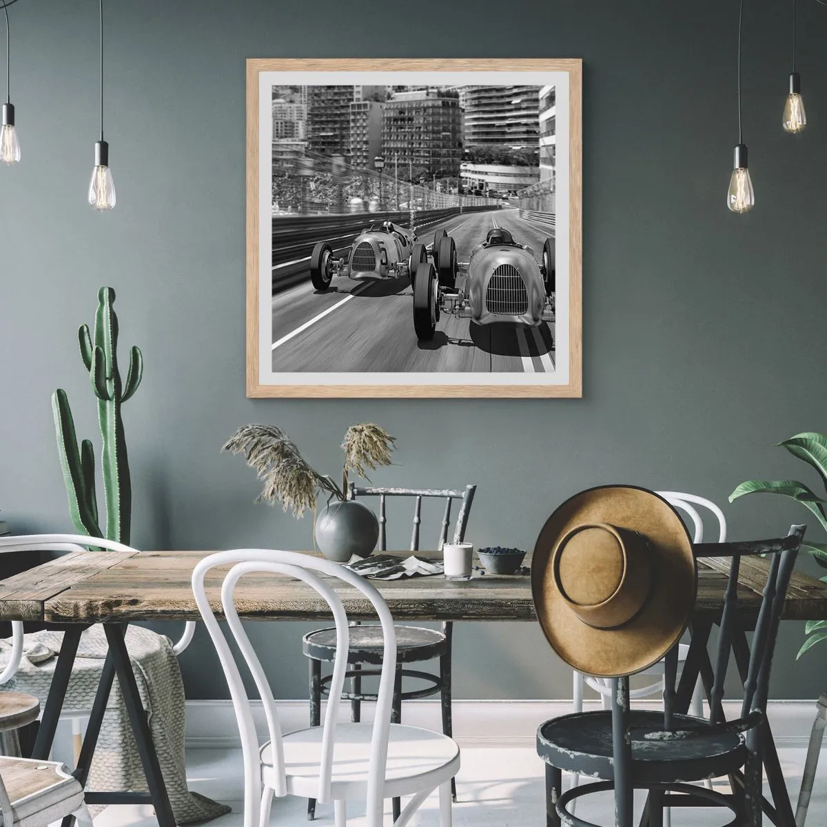 Affisch i ram av ljusek - För länge sedan i Monte Carlo - 40x40 cm