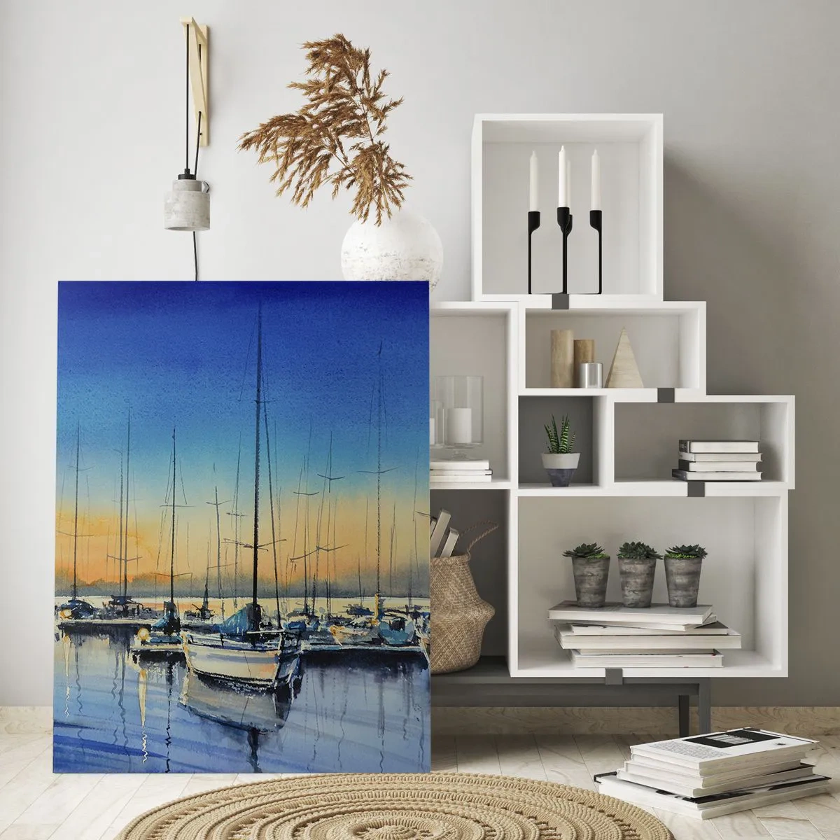 Glastavla - Bild på glas - Slutet på en bra dag - 50x70 cm