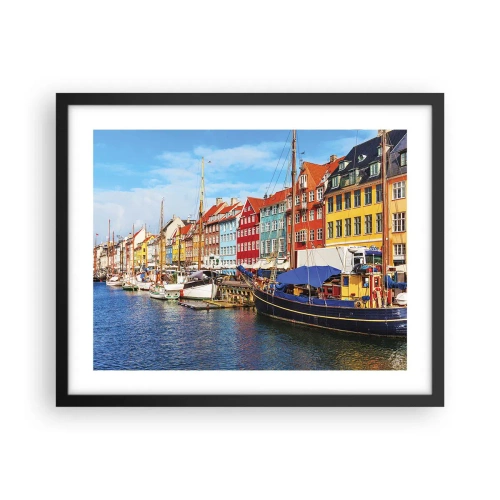 Affisch i svart ram - Glad kaj - 50x40 cm