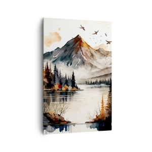 Canvastavla - Bild på duk - Gyllene höst i fjällen - 80x120 cm