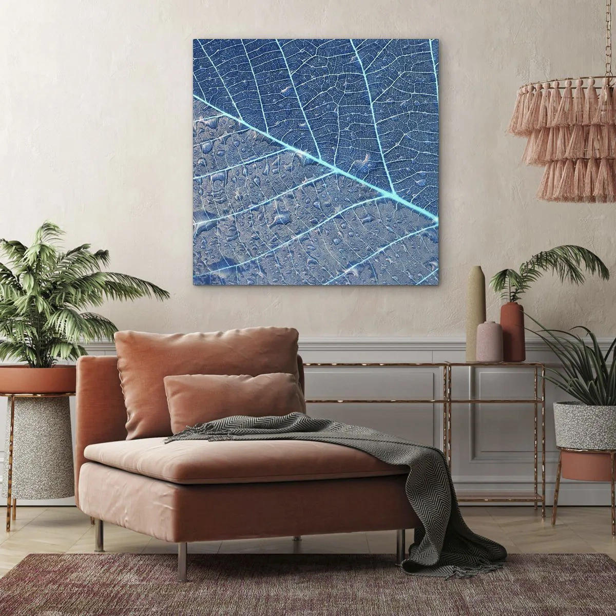 Canvastavla - Bild på duk - Livet i det blåa - 30x30 cm