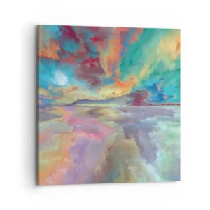 Canvastavla - Bild på duk - Två himlar - 70x70 cm