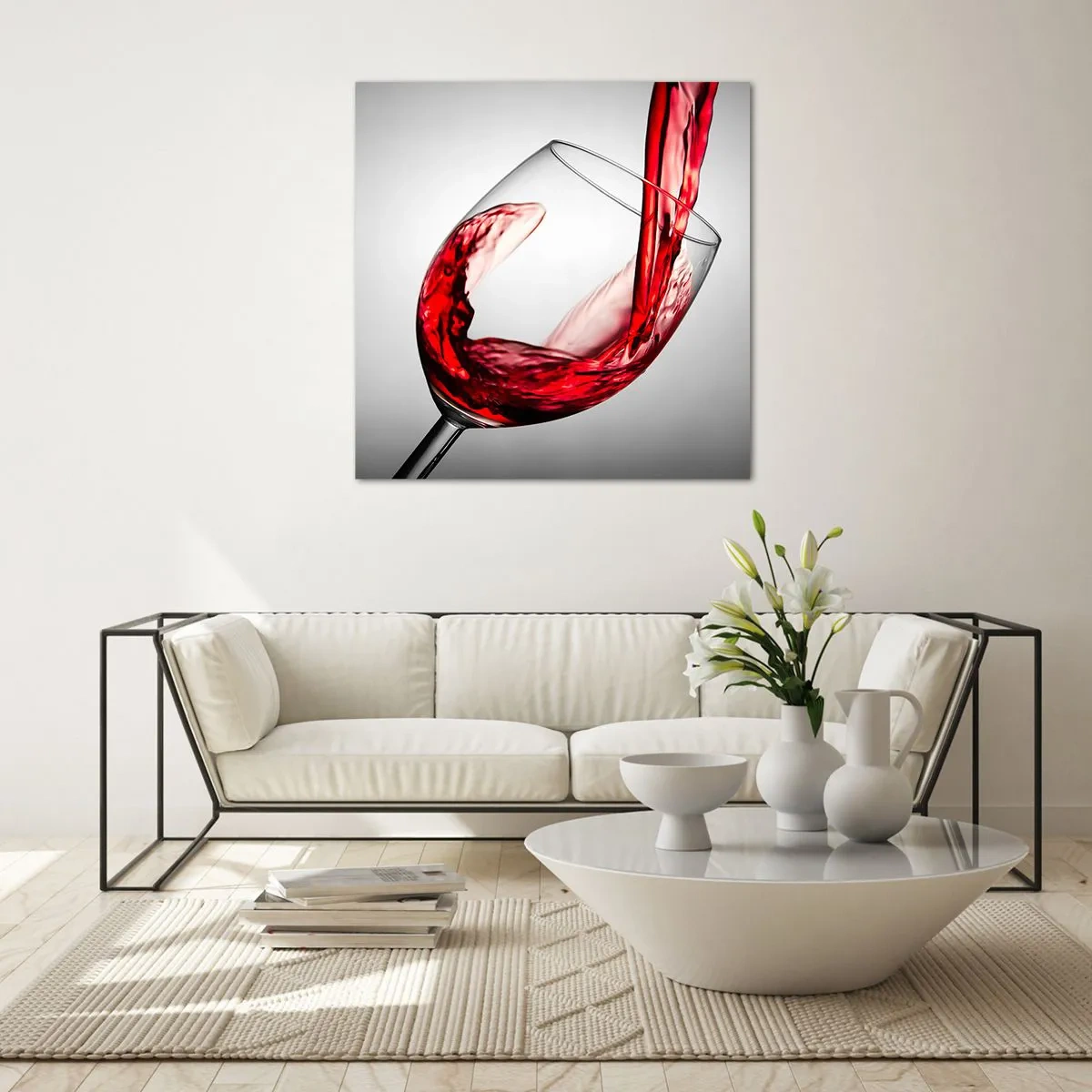 Glastavla - Bild på glas - Färg - rörelse - ljud - 30x30 cm