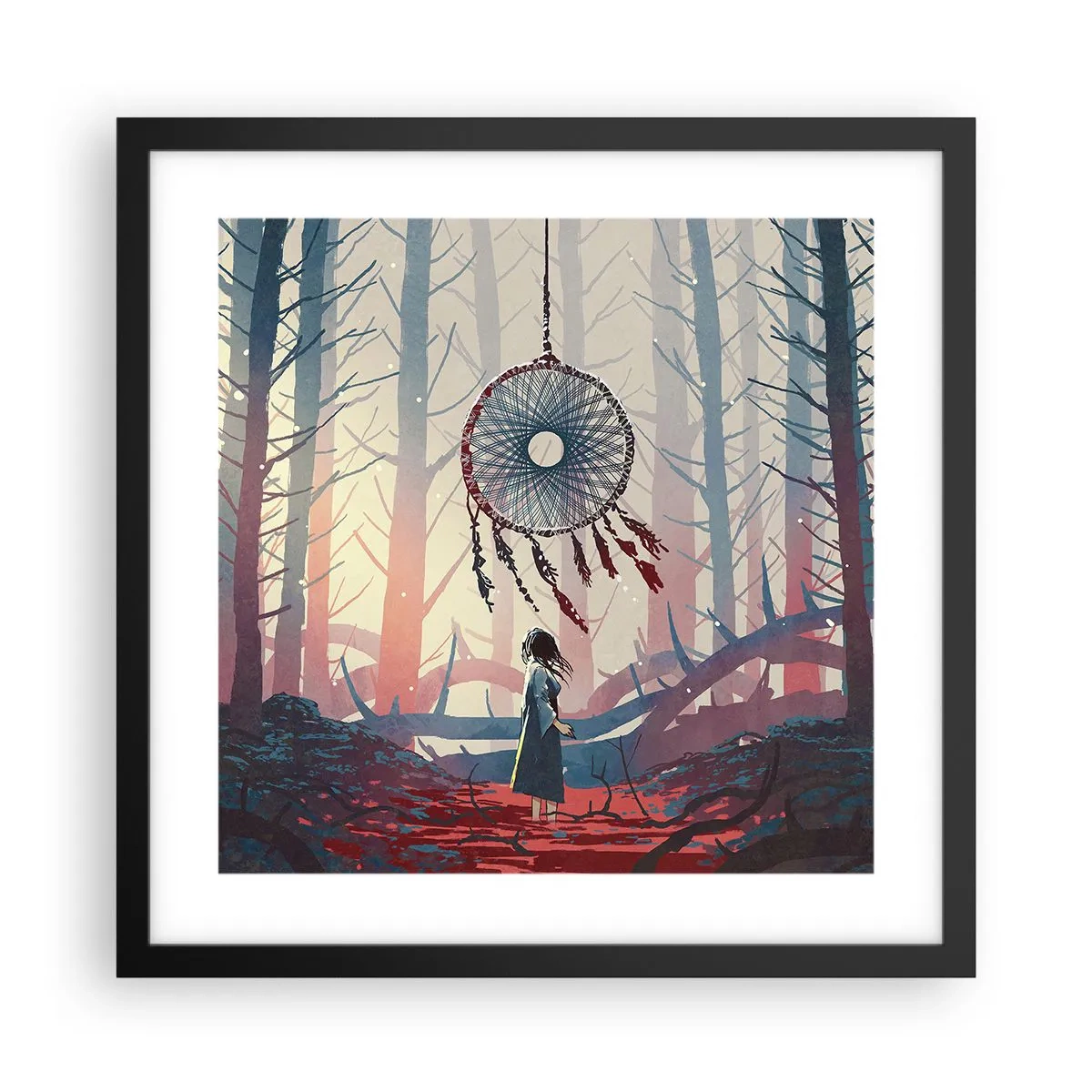 Affisch i svart ram - Hemlighetsfull ritual av lyckan - 40x40 cm