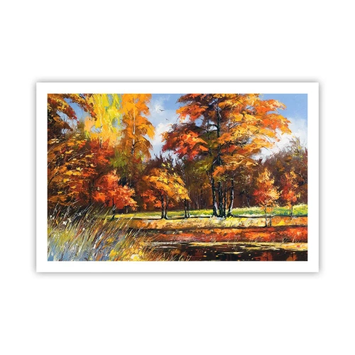 Affisch - Landskap i guld och brons - 91x61 cm