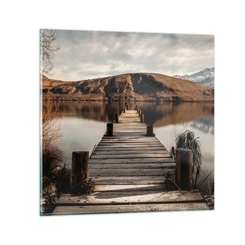 Glastavla - Bild på glas - Ett landskap i tystnad - 30x30 cm