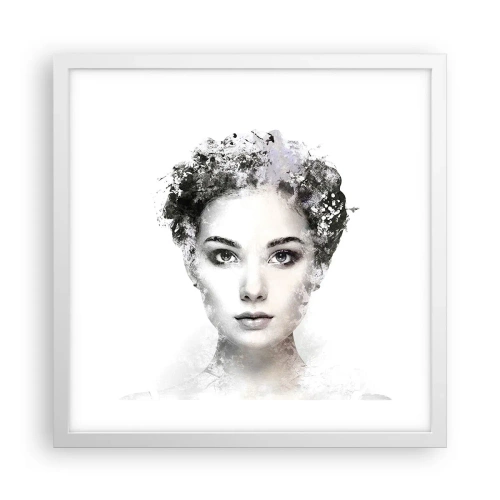 Affisch i vit ram - Väldigt stilig porträtt - 40x40 cm