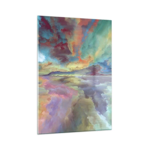 Glastavla - Bild på glas - Två himlar - 50x70 cm