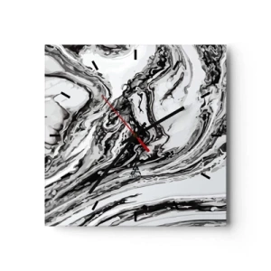 Väggklocka - Klocka på glas - I början var det kaos - 40x40 cm