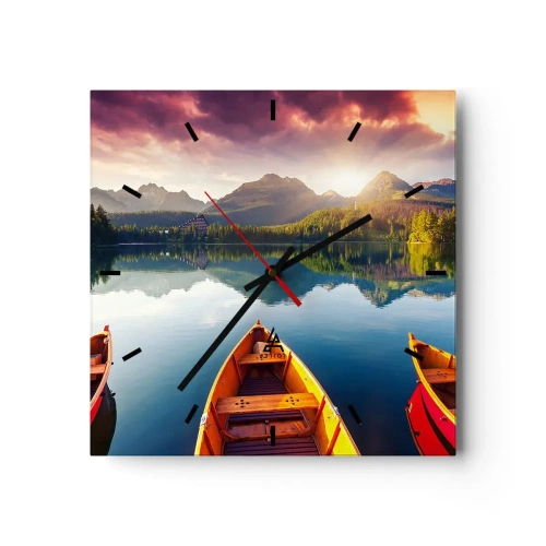 Väggklocka - Klocka på glas - Ingenting mot naturen - 30x30 cm