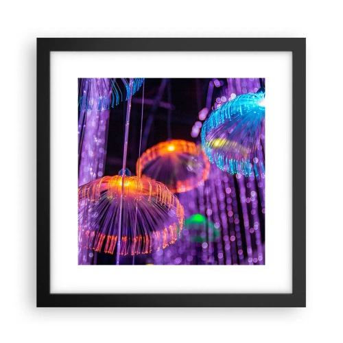 Affisch i svart ram - Lysande fontän - 30x30 cm