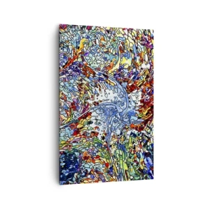 Canvastavla - Bild på duk - Glasmålning - droppar  - 80x120 cm