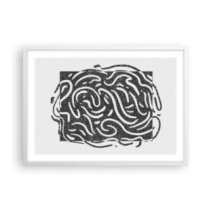 Affisch i vit ram - Abstraktion: en dans av glädje - 70x50 cm