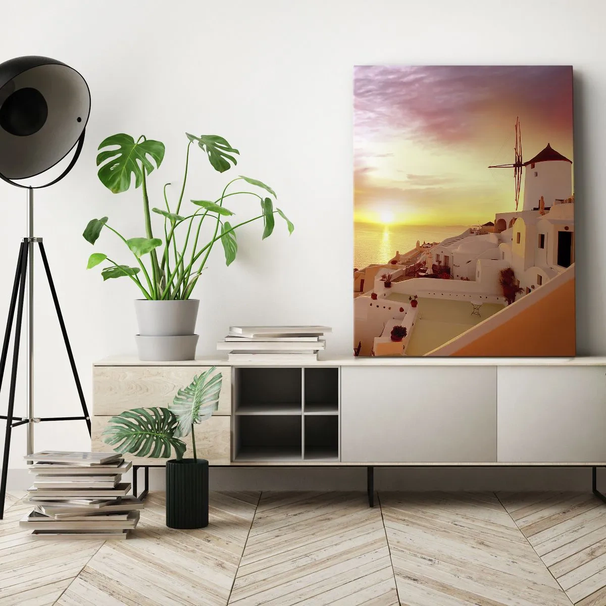 Canvastavla - Bild på duk - Smälta sig in i vitt och guld - 50x70 cm