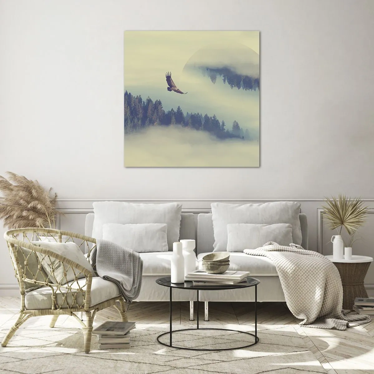 Glastavla - Bild på glas - Örnens skugga - 30x30 cm