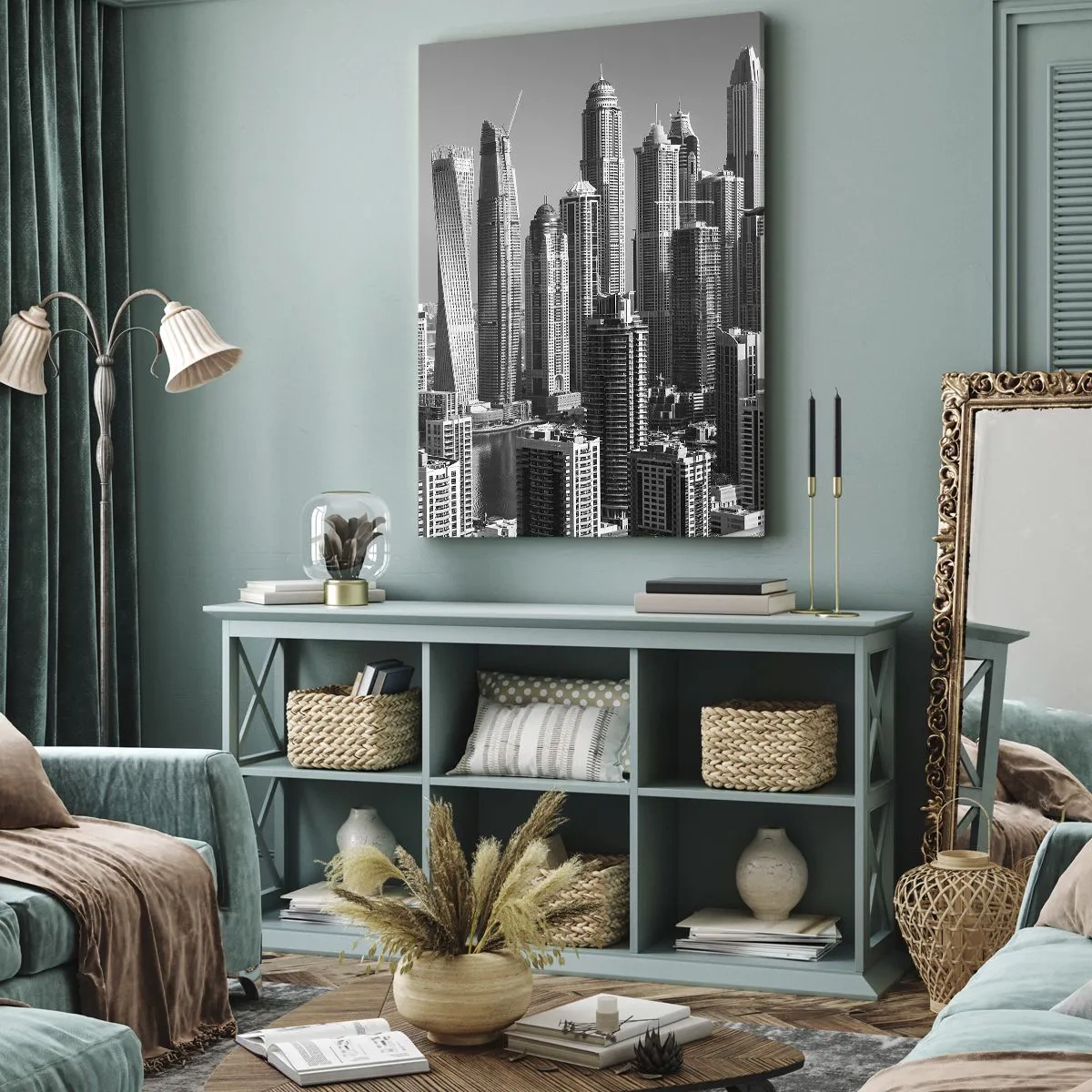 Canvastavla - Bild på duk - Stad över öknen - 80x120 cm