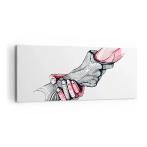 Canvastavla - Bild på duk - Du är i goda händer - 100x40 cm